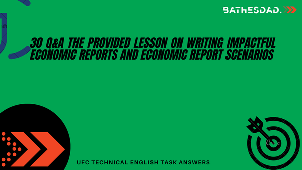 30 Q&A the provided lesson on writing impactful economic reports and Economic report scenarios